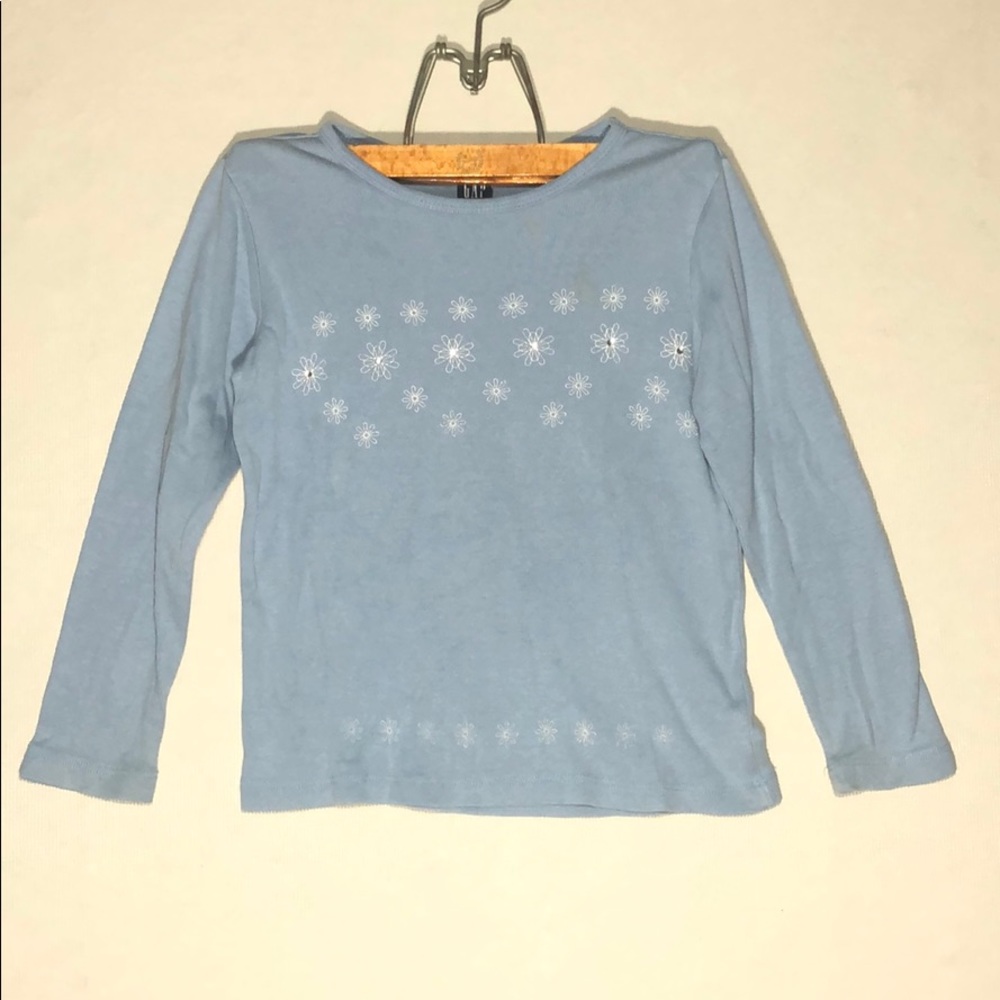GAP Baby Blue w/ Flowers - girls small